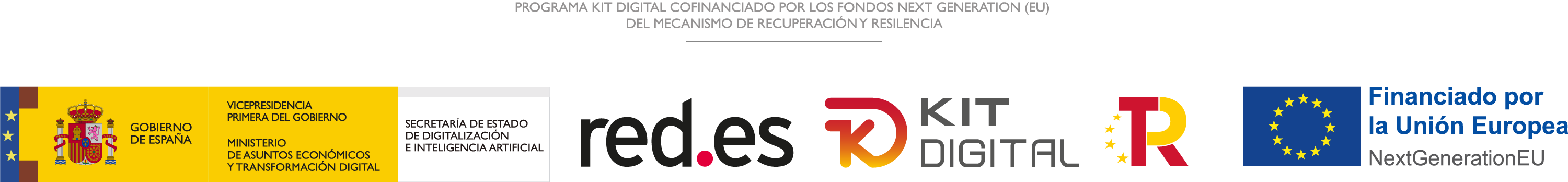 Agente Digitalizador Adherido Kit Digital · Fondos Europeos Next Generation · Gobierno de España · Red.es