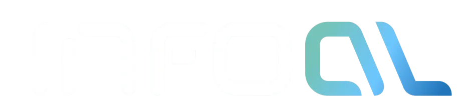 Logotipo de InfoQI en blanco y azul