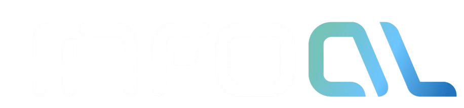 Logotipo de InfoQI en blanco y azul