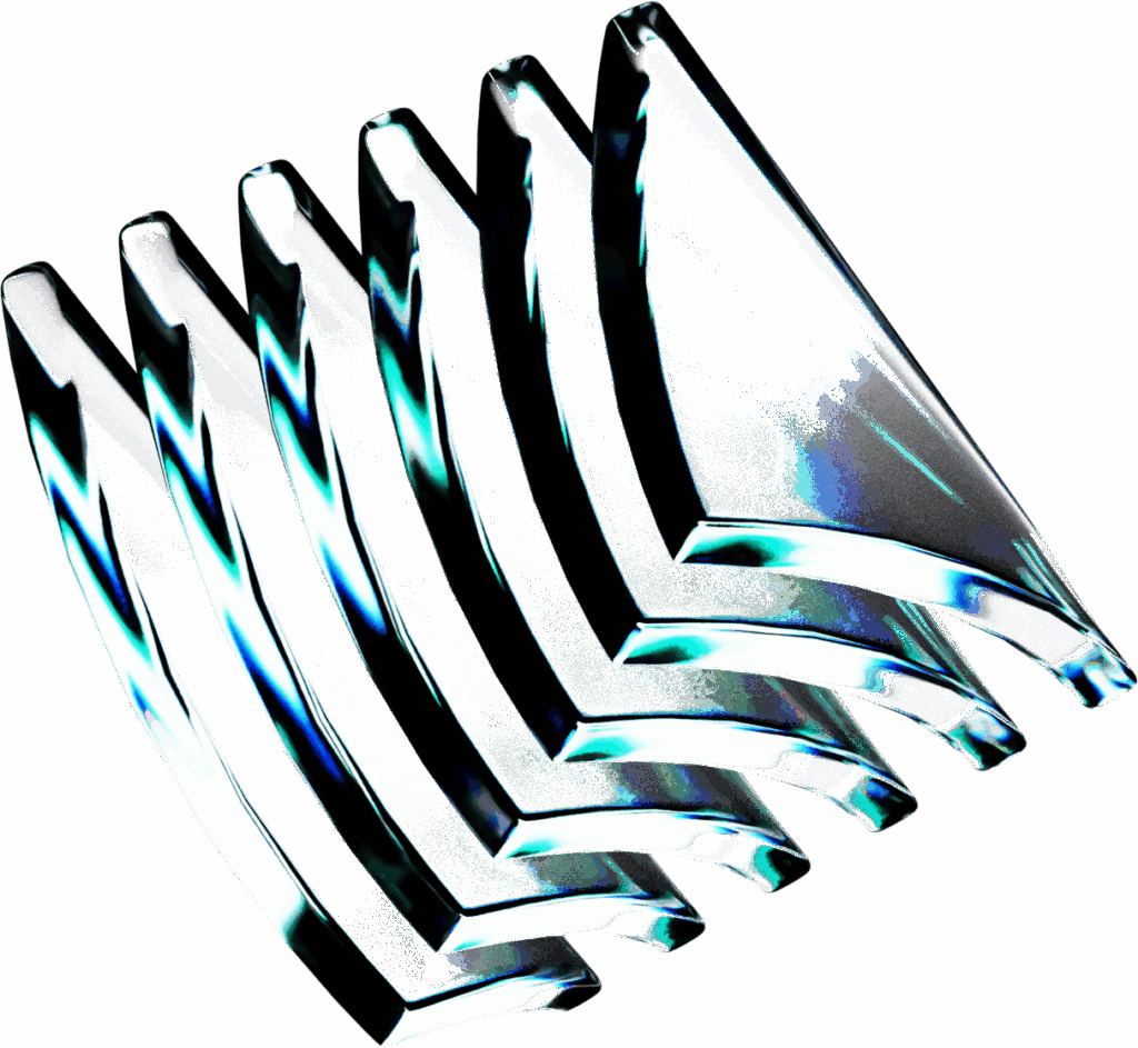 Perchas de cristal abstractas en fondo negro