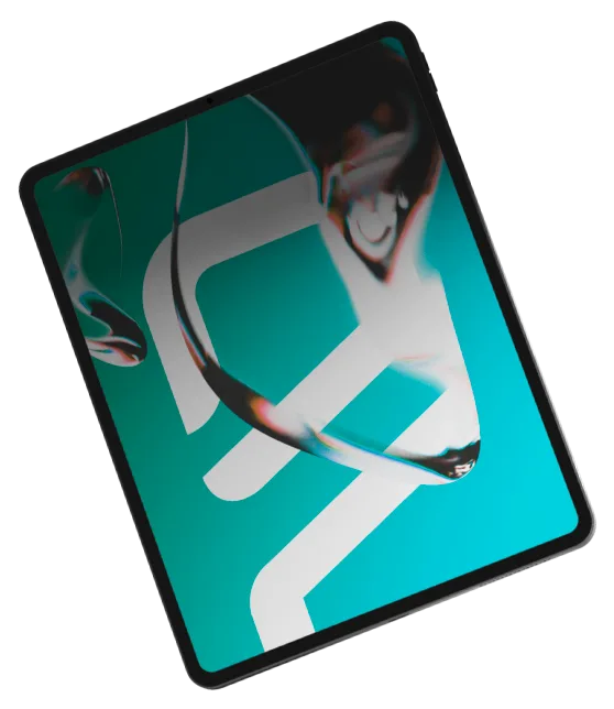 Tableta digital con efecto de distorsión visual
