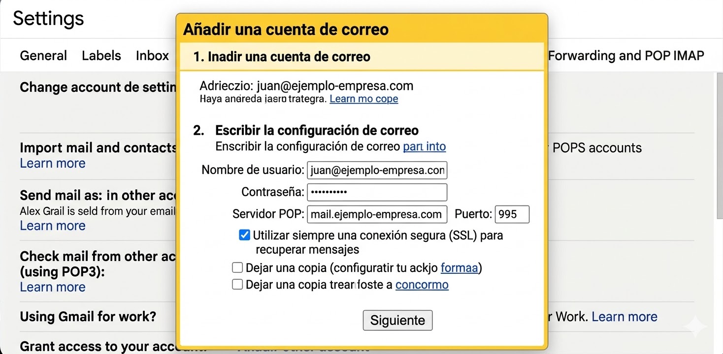 Configuración POP3 segura